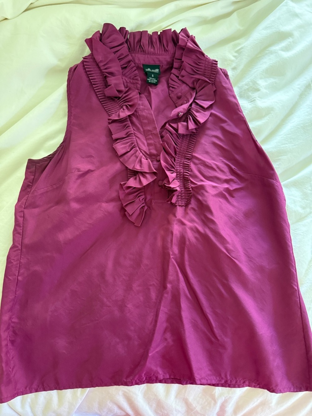 Willi Smith Fuchsia Ruffle Sleeveless Blouse